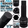 US PRO By BERGEN BERGEN H14 Impact Hex Bit Socket 1/2" 14mm Impact Allen Key 78mm Long Hex Socket