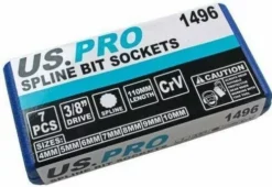 US PRO By BERGEN BERGEN Extra Long Spline Bit Socket Set 3/8" Dr 12 Point Triple Square M Splines -SOCKET SETS & EXTENSION BARS Sales 532890a9 eac8 4ecb a36a 06bd14bee661