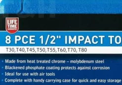 BlueSpot IMPACT TORX BIT Socket Set 1/2" Dr Impact Star Keys T30 To T80 8pc TX 1/2" Drive -SOCKET SETS & EXTENSION BARS Sales 547e7235 bafb 4af6 833a 3581eccc70a4