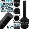 US PRO By BERGEN BERGEN H8 Impact Hex Bit Socket 1/2"Dr 8mm Impact Allen Key 78mm Long Hex Socket