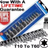 BlueSpot Torx Star Socket Set 12pc 1/4" & 3/8" Drive Torx Socket Tool Set T10 - T60 Torks