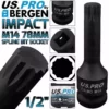 US PRO By BERGEN BERGEN M14 IMPACT SPLINE Bit Socket 1/2"Dr 78mm Long Reach Impact Spline M14 Bit