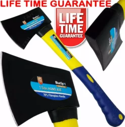 BLUESPOT Hand AXE 1.5lb AXE Hatchet Fiberglass & Rubber AXE Wood Chopper Log SplittingAXE