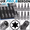 US PRO By BERGEN BERGEN TORX BIT Socket Set 3/8" Torx Star Keys TRX TX T Torks Sockets T10 - T55