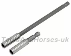BlueSpot 2pc Magnetic Bit Holders For Drill Driver 1/4" Hex Drive 150mm & 60mm Screw Bit