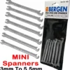 US PRO By BERGEN 7 Piece OPEN END Spanner Ser 3mm - 5.5mm