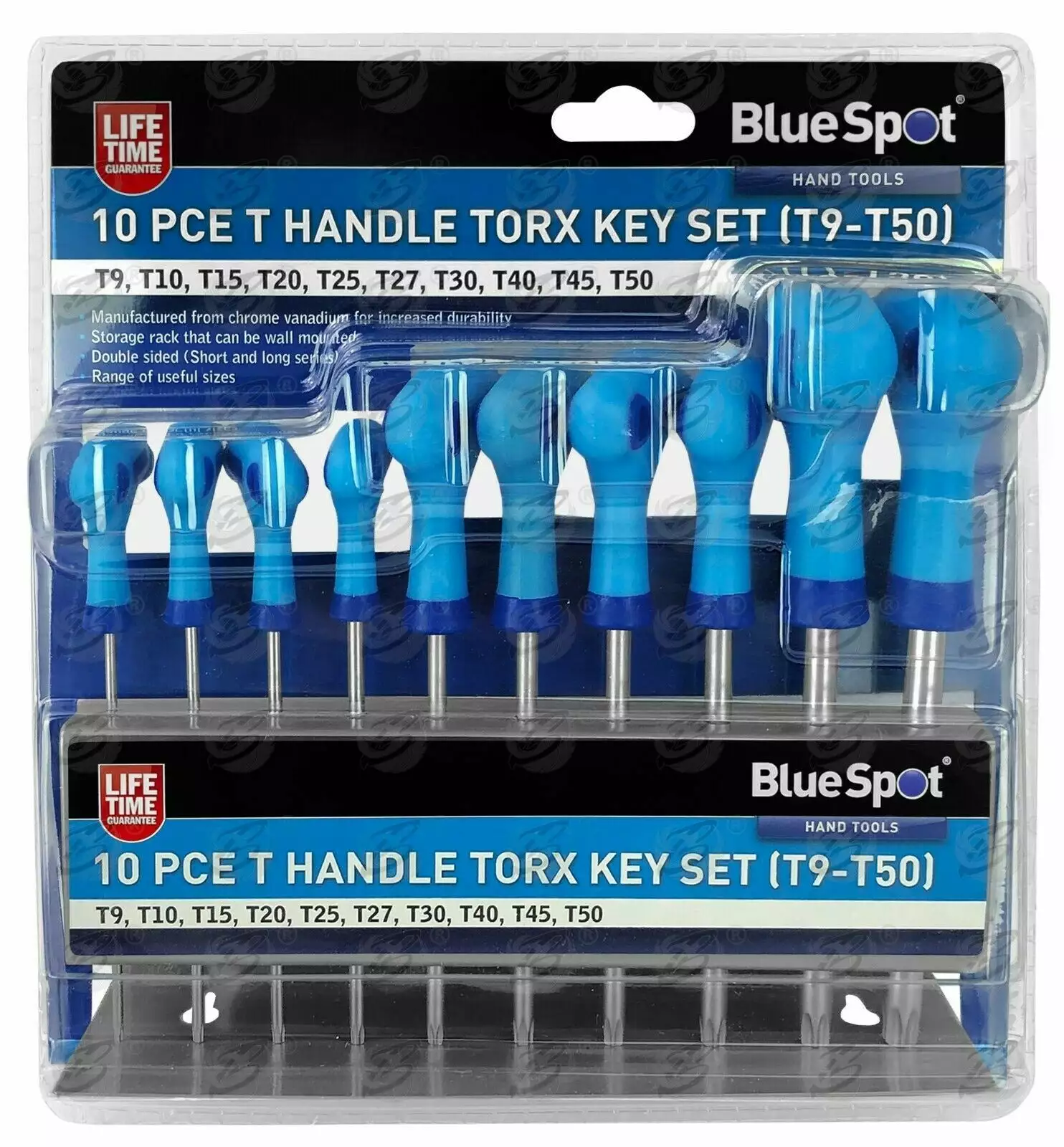 BLUESPOT T-Handle Torx Star Key Set T9 - T50 Torx Drivers 10pc Long & Short Reach Torx TX 9 BLUESPOT T-Handle Torx Star Key Set T9 - T50 Torx Drivers 10pc Long & Short Reach Torx TX - Image 9