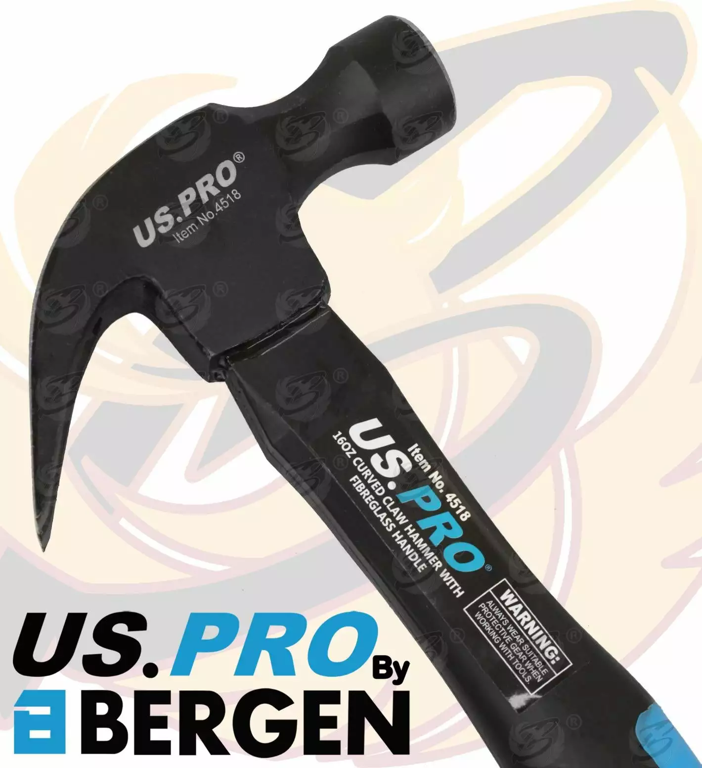 US PRO By BERGEN US.PRO By BERGEN 16oz Claw Hammer 454g Fibreglass Handle 13" Inch Curved Head Hammer 2 US PRO By BERGEN US.PRO By BERGEN 16oz Claw Hammer 454g Fibreglass Handle 13" Inch Curved Head Hammer - Image 2