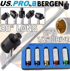 US PRO By BERGEN US.PRO By BERGEN BREAKER BAR 1/2" Dr 30" Long Strong Arm Power Bar 5pc Alloy Wheel Sockets