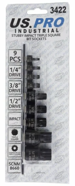 US PRO By BERGEN BERGEN IMPACT SPLINE TAMPERPROOF BIT Sockets Set 1/4" 3/8" 1/2"Dr Impact Sockets -SOCKET SETS & EXTENSION BARS Sales 6d88169c 5932 4788 b72f a1ae2159f9ee