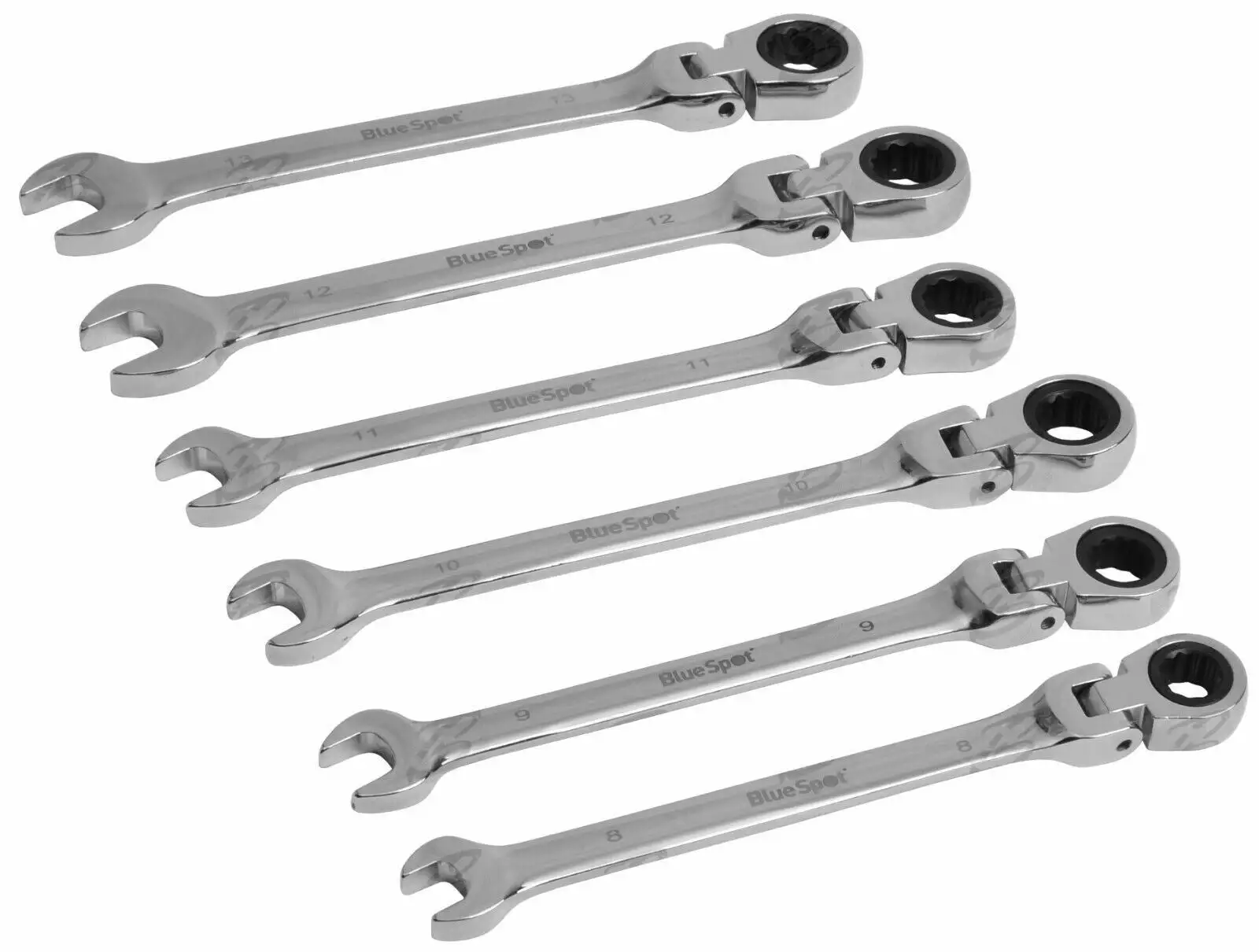 BLUESPOT Flexible Ratchet Spanners 8mm - 19mm Flexi Combination Wrench Combi Spanners X12 2 BLUESPOT Flexible Ratchet Spanners 8mm - 19mm Flexi Combination Wrench Combi Spanners X12 - Image 2
