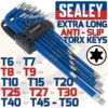 SEALEY Extra Long Reach Torx Keys Security Torx-Wrenches Tamper Proof Star Keys