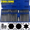 Toolzone Hex Torx Star & Spline BIT Socket Set 3/8" & 1/2"dr Long & Short Reach Allen Key