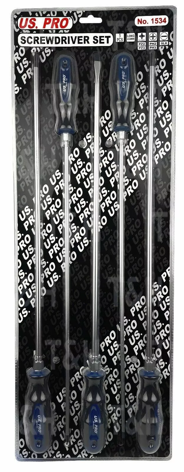 US PRO By BERGEN US.PRO HEAVY DUTY EXTRA LONG 5pc Screwdriver Set 450mm PZ2 PZ3 PH2 PH3 SL8 Pozi 8 US PRO By BERGEN US.PRO HEAVY DUTY EXTRA LONG 5pc Screwdriver Set 450mm PZ2 PZ3 PH2 PH3 SL8 Pozi - Image 8