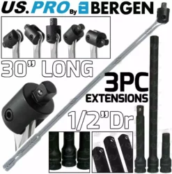 US PRO By BERGEN US.PRO By BERGEN BREAKER BAR 1/2" Dr 30"Long Strong Arm Power Bar 3pc Impact Extension Bar