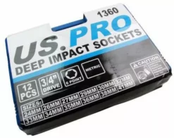 US PRO By BERGEN BERGEN 3/4"Inch DRIVE DEEP IMPACT 24-41mm Socket Set Long Reach HGV Impact Socke -SOCKET SETS & EXTENSION BARS Sales 7676b4c0 4517 42ad ac97 724ed541bc5d