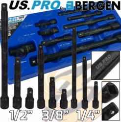 US PRO By BERGEN 1/4" & 3/8" & 1/2" Drive IMPACT Extension Bars 45mm - 250mm