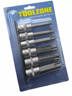 Toolzone 6pc TORX BIT Socket Set 1/2" Dr Star Keys T55-T100 TX Torx Sockets 100mm Long -SOCKET SETS & EXTENSION BARS Sales 7970ede7 88cf 4bfc a2b7 1b240ac452ba