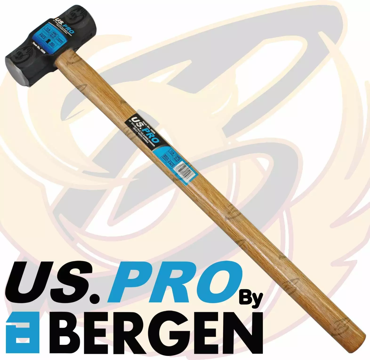 US PRO By BERGEN US.PRO By BERGEN 7lbs 700mm Sledge Hammer 3.15kg BEECHWOOD Handle 28 Inch Sledge Hammer 2 US PRO By BERGEN US.PRO By BERGEN 7lbs 700mm Sledge Hammer 3.15kg BEECHWOOD Handle 28 Inch Sledge Hammer - Image 2