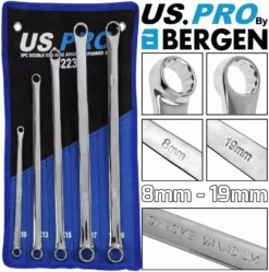 US PRO By BERGEN 5 Piece EXTRA LONG AVIATION Spanner Set 8mm - 19mm