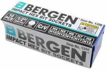 US PRO By BERGEN BERGEN IMPACT HEX BIT Sockets Set 1/2" Dr Impact Allen Keys H4 To H19 S2 Steel 8 US PRO By BERGEN BERGEN IMPACT HEX BIT Sockets Set 1/2" Dr Impact Allen Keys H4 To H19 S2 Steel - Image 8