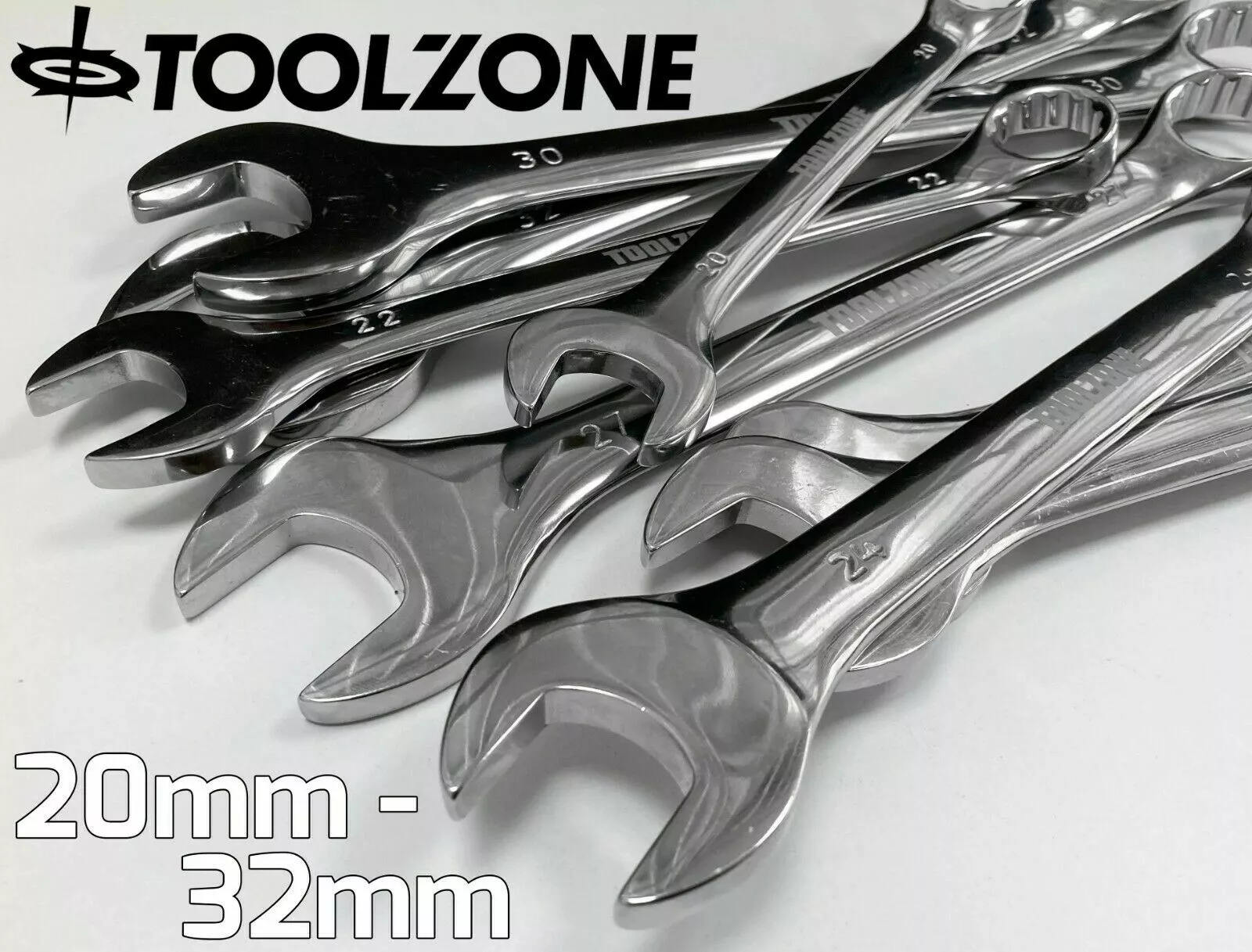 Toolzone Jumbo Spanners 8pc Long Reach Combination Wrench Spanner Set 20mm - 32mm HGV CRV 3 Toolzone Jumbo Spanners 8pc Long Reach Combination Wrench Spanner Set 20mm - 32mm HGV CRV - Image 3
