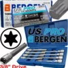 US PRO By BERGEN BERGEN Extra Long Star Torx Bit Socket Set 3/8"Dr 8pc T25 T27 T30 T40 T50 T55T60