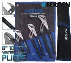 US PRO By BERGEN 3pc HEAVY DUTY Water Pump Adjustable Groove Joint Wide Opening Pliers