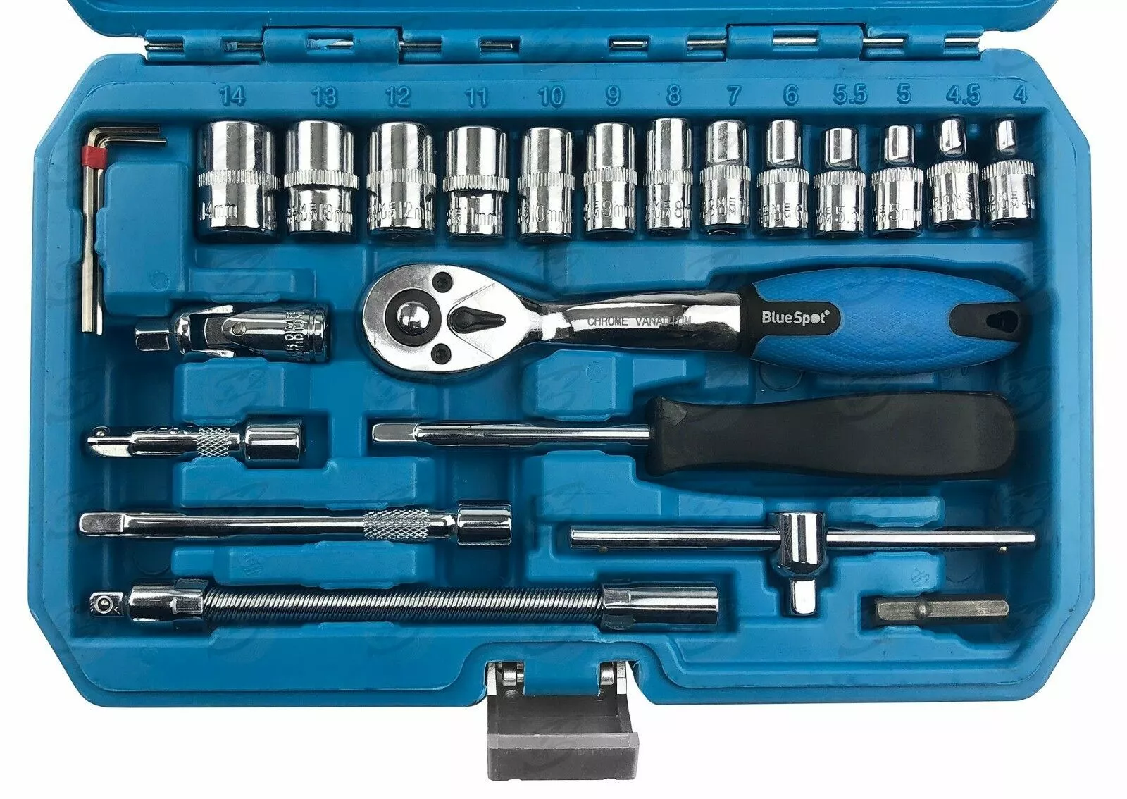 BlueSpot Sockets & DEEP Socket Set 1/4" Drive Tool Set With 72T Ratchet Torx Hex UJ PZ PH 8 BlueSpot Sockets & DEEP Socket Set 1/4" Drive Tool Set With 72T Ratchet Torx Hex UJ PZ PH - Image 8