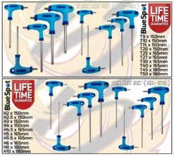 BLUESPOT T-Handle Torx & Ball End Hey Key Set 20pc Allen Star Key HEX H2-H10 TORX T9-T50 -SOCKET SETS & EXTENSION BARS Sales 83034fd4 e07e 44a2 8794 4df8dac28cb1
