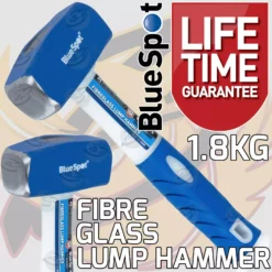 BlueSpot Lump Hammer 4lbs / 1.8kg Fibreglass Handle Hardened Steel Lump Hammer Club HD