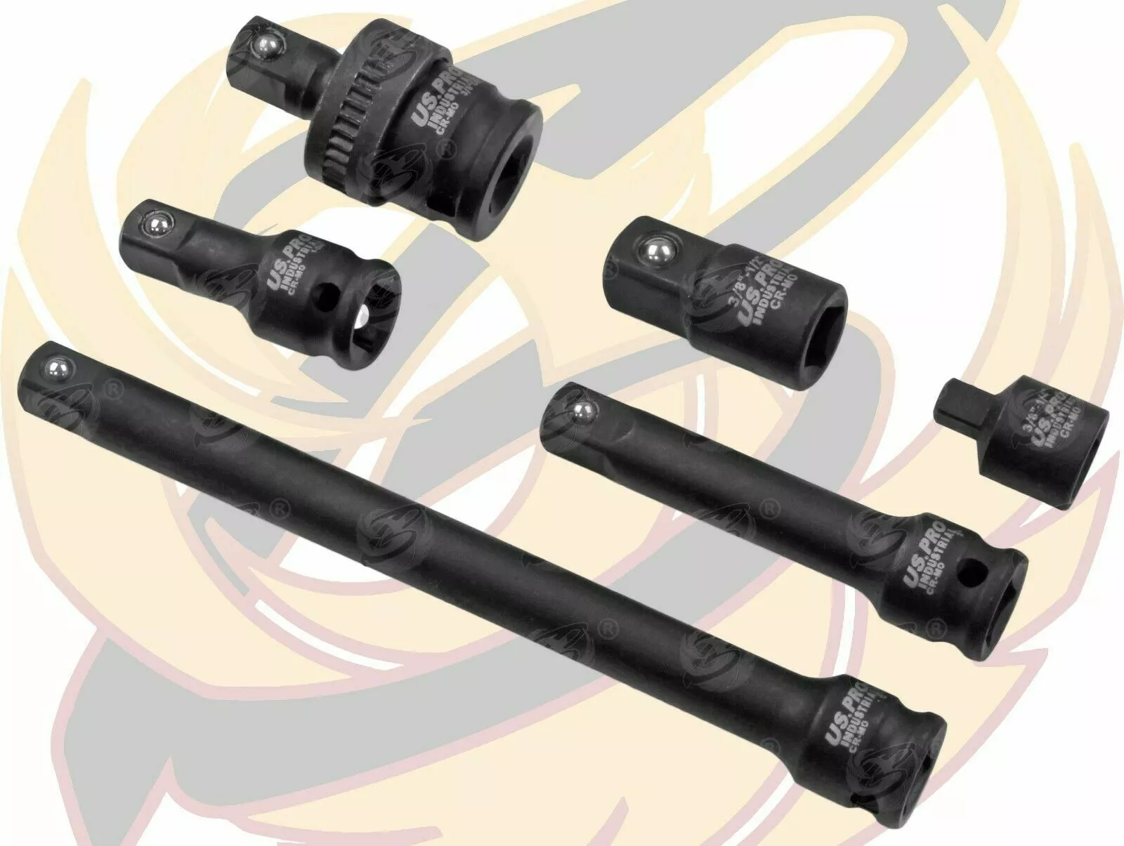 US PRO By BERGEN US.PRO INDUSTRIAL 3/8"Dr IMPACT Adapter Extension Bars Set UJ Step Up/Down 3463 2 US PRO By BERGEN US.PRO INDUSTRIAL 3/8"Dr IMPACT Adapter Extension Bars Set UJ Step Up/Down 3463 - Image 2