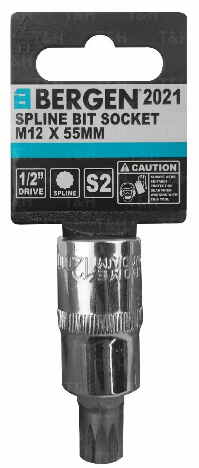US PRO By BERGEN BERGEN Spline Socket M12mm 1/2" Drive 55mm 12mm Spline Key Single Socket 7 US PRO By BERGEN BERGEN Spline Socket M12mm 1/2" Drive 55mm 12mm Spline Key Single Socket - Image 7
