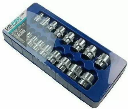 US PRO By BERGEN BERGEN Socket Set 3/8" Drive Shallow Sockets Set 17pc 8mm-24mm Socket Tool Set 4 US PRO By BERGEN BERGEN Socket Set 3/8" Drive Shallow Sockets Set 17pc 8mm-24mm Socket Tool Set - Image 4