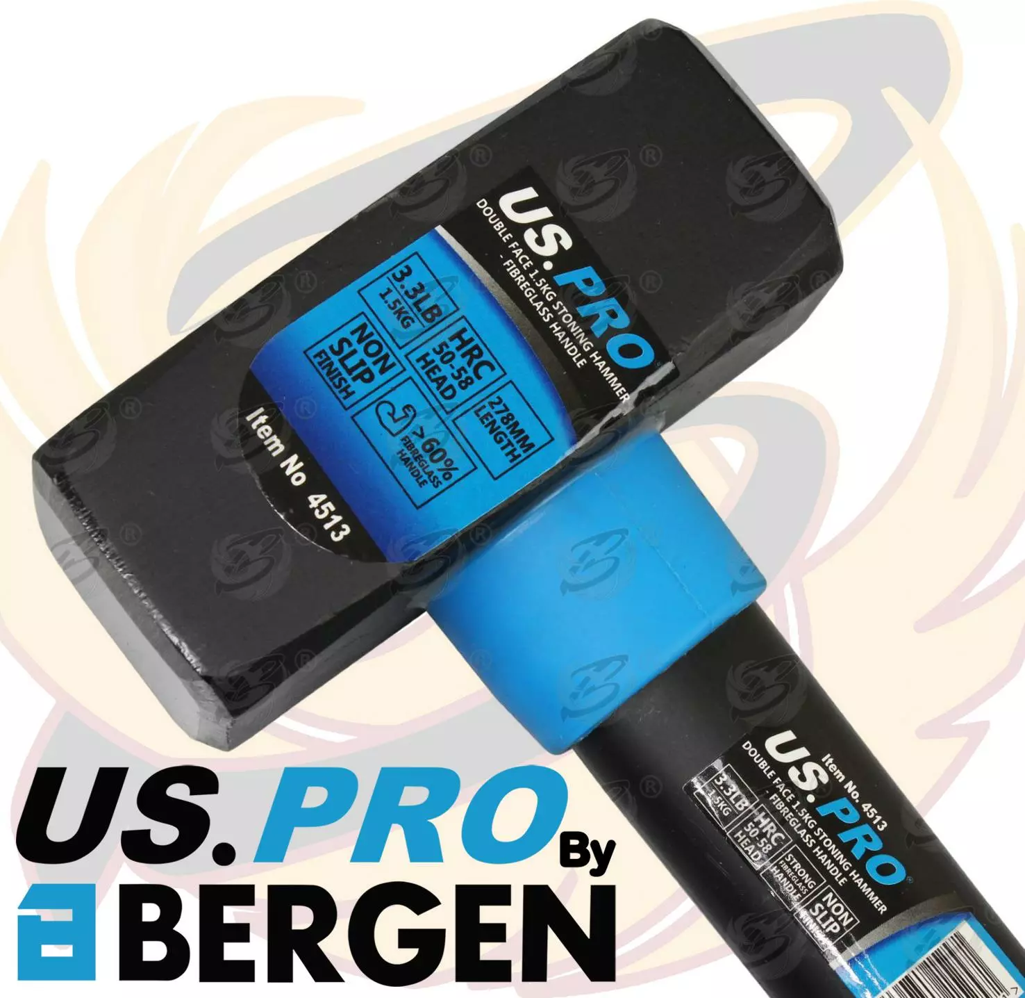 US PRO By BERGEN US.PRO By BERGEN 3.3lbs Stoning Hammer 1.5kg Fibreglass Handle 11" Inch Sledge Hammer 2 US PRO By BERGEN US.PRO By BERGEN 3.3lbs Stoning Hammer 1.5kg Fibreglass Handle 11" Inch Sledge Hammer - Image 2