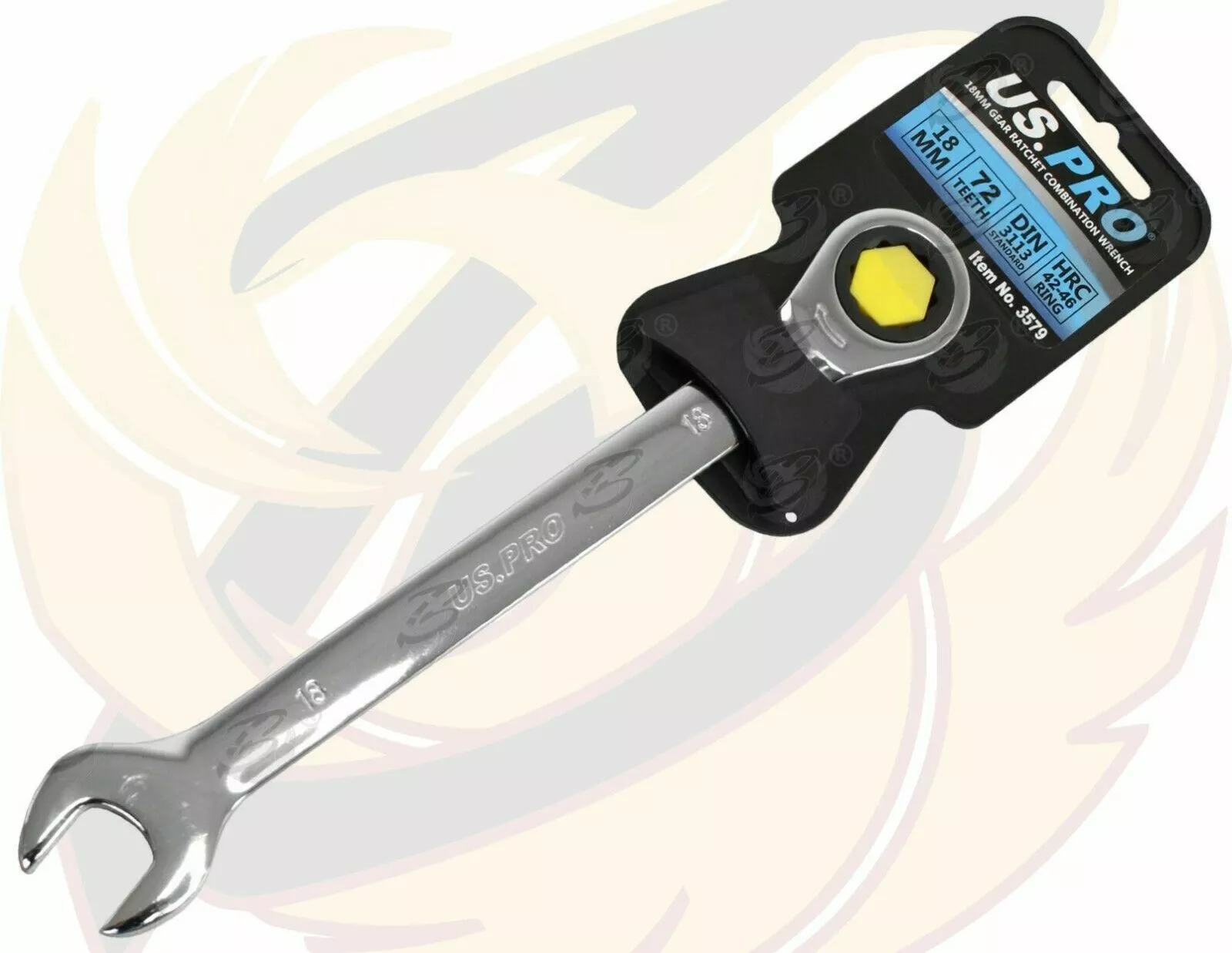 US PRO By BERGEN US.PRO By BERGEN 18mm Ratchet Spanner 72 Tooth Ratchet Combi Spanner Open & Ring End Wrenc 5 US PRO By BERGEN US.PRO By BERGEN 18mm Ratchet Spanner 72 Tooth Ratchet Combi Spanner Open & Ring End Wrenc - Image 5