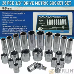 BlueSpot Sockets & DEEP Socket Set 3/8" Drive 8-24mm Tool Set With 72T Ratchet Extensions -SOCKET SETS & EXTENSION BARS Sales 8e1c0daf d8f2 4c27 8aab f2377342653a