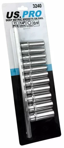US PRO By BERGEN BERGEN Sockets & DEEP Socket Set 1/4" Drive Tool Set With Ratchet Torx Hex UJ PZ -SOCKET SETS & EXTENSION BARS Sales 9160e92d 1608 47f8 8cae ae61a04353d1