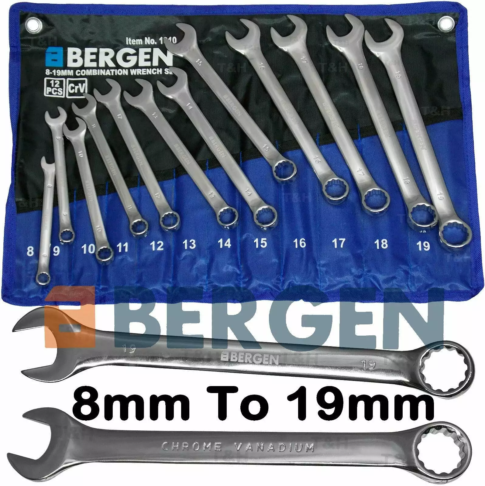 US PRO By BERGEN 12 Piece Combination Spanner Set 8mm - 19mm 1 US PRO By BERGEN 12 Piece Combination Spanner Set 8mm - 19mm