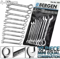 US PRO By BERGEN 10 Piece MINI EQUAL Combination Spanner Set 4mm - 11mm