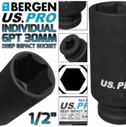 US PRO By BERGEN BERGEN US PRO Deep Impact Socket 30mm 1/2" Drive 30mm 6 Point