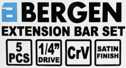 US PRO By BERGEN BERGEN 1/4" Dr Long Reach Extension Bar Set 5pc - 50 / 75 / 100 / 150 / 225mm -SOCKET SETS & EXTENSION BARS Sales 98084951 5d5f 47bd bbd3 bdc505646845