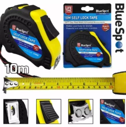 BlueSpot 10 Metre Self Locking Tape Measure With Magnetic Tip 33ft Heavy Duty Tape Measur