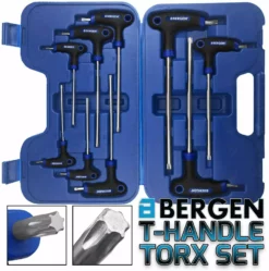US PRO By BERGEN 9pc T Handle Torx Set Star Key T10 - T50mm Torx Star Keys