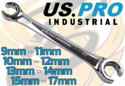 US PRO By BERGEN US.PRO INDUSTRIAL Flare Nut Spanner Set 4pc Brake Pipe Gas Fuel Wrench 9mm-15mm -SOCKET SETS & EXTENSION BARS Sales 9d44bed8 bb2a 4aac 8513 d32939f32d8d