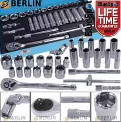 BlueSpot Sockets & DEEP Socket Set 3/8" Drive 8-24mm Tool Set With 72T Ratchet Extensions