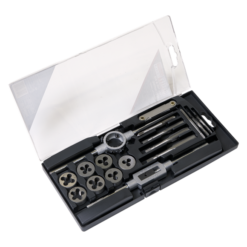 Sealey AK321 Carbon Steel Metric Tap &amp; Die Threading Set + Holder &amp; Wrench -SOCKET SETS & EXTENSION BARS Sales AK321 DFC0895666