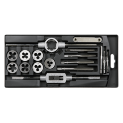 Sealey AK321 Carbon Steel Metric Tap &amp; Die Threading Set + Holder &amp; Wrench