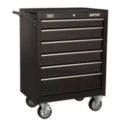 Sealey AP22BSTACK 14 Drawer Tool Box Stack - Roll Cab, Top &amp; Mid Chests - Black -SOCKET SETS & EXTENSION BARS Sales AP226B