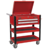 Sealey AP760M Heavy-Duty Mobile Tool &amp; Parts Trolley 2 Drawers &amp; Lockable Top - Red